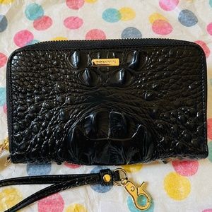 Brahmin Black Croc-Embossed Wallet